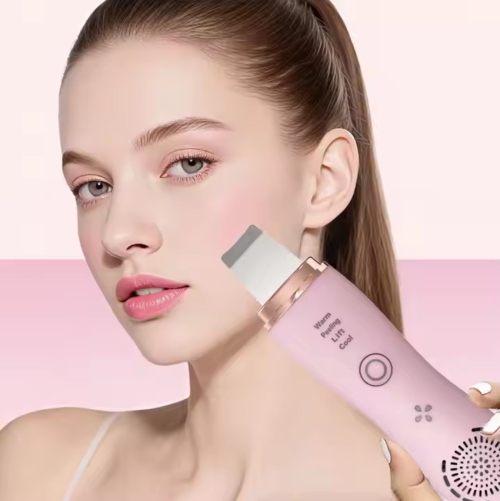 Ultrasonic Skin Scrubber Blackhead Remover Peeling Shovel Pore Cleaner Facial Skin Exfoliator USB with 4 Modes for Facial