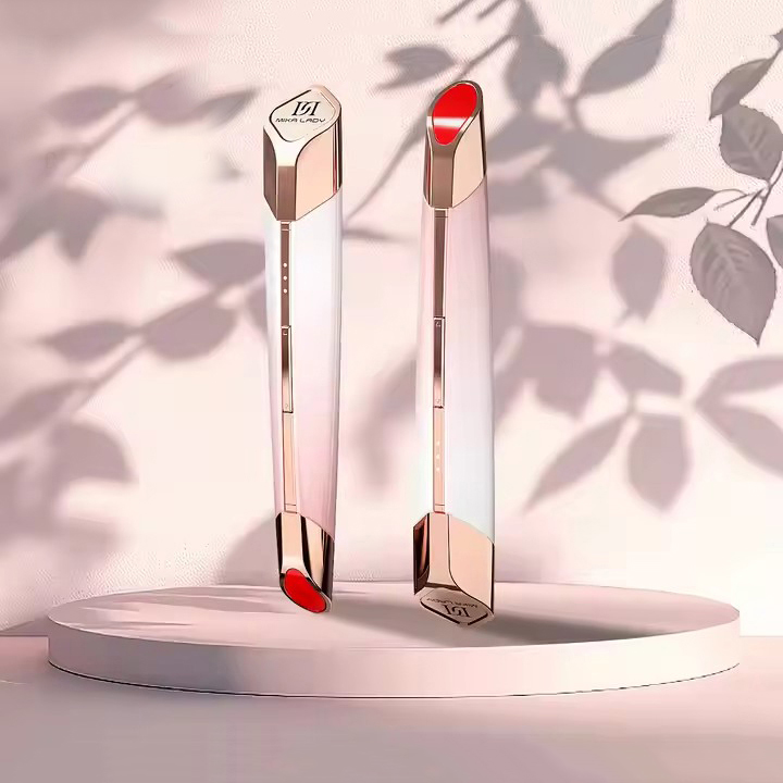 Rechargeable Home Use Handheld 2 in 1 Lip Eye Cream Massage Stick Beauty Instrument